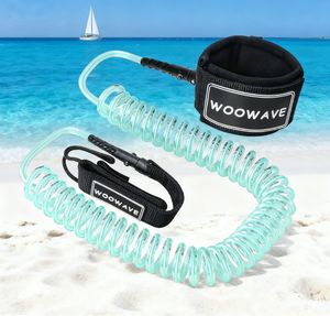 Woowave Factory Coiled TPU Surfboard <span class=keywords><strong>Leash</strong></span> Custom Logo Ankle Wrist Surf Leg Rope Safety Surf <span class=keywords><strong>Leash</strong></span> <span class=keywords><strong>for</strong></span> Surfing SUP <span class=keywords><strong>Bodyboard</strong></span> - Product Image 1