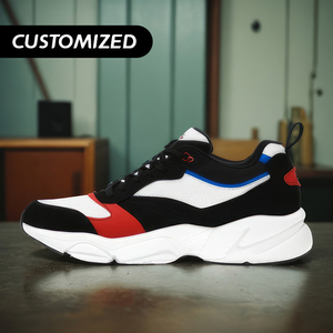 Men's and Women's Custom Casual Sneakers Breathable <strong>Black</strong> <strong>Leather</strong> Flat <strong>Shoes</strong> with Retro Style Lining Mesh for Winter - Product Image 1