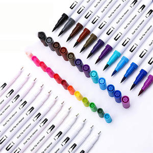 Marqueur d'aquarelle à double extrémité lavable, pointe double personnalisée, pointe fine, pinceau pour peinture, dessin, coloriage - Product Image 2