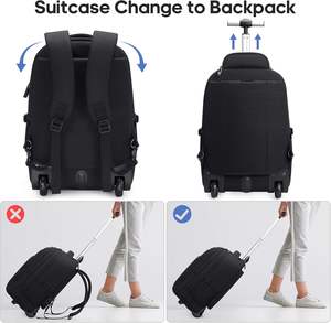 Free Sample Logo Custom Multifunctional Rolling Laptop case Waterproof Oxford Leisure Computer Laptop Backpack <b>Bag</b> - Product Image 4
