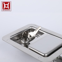 Loquet à poignée à palette encastré en acier inoxydable robuste avec boulon en aluminium et joint pour porte de boîte à outils