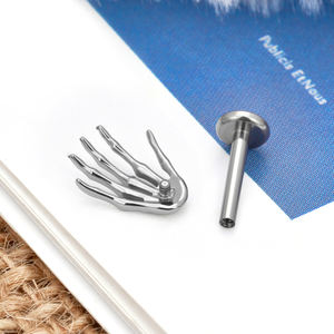 G23 Titanium Body Piercing Jewelry 16G Labret Lip Studs Monster Hand Style Tragus Helix Daith Cartilage EarringPiercing Jewelry - Product Image 5