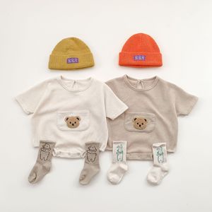 2025 estate vestiti per bambini Waffle per neonati un pezzo ragazzi portano body a manica corta abbigliamento per neonati - Product Image 3