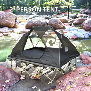 Tente de randonnée Oxford ultralégère d'été pour 2 personnes et une chambre à coucher pour lit de bébé et vélo comprenant un lit de bébé mais pas de lit - Product Image 3