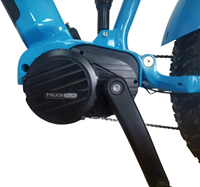 Vélo électrique tout-terrain 26''x4.0 à suspension intégrale en alliage d'aluminium, moteur central Truckrun 48V 17.4Ah, frein à disque hydraulique, couleur