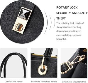 Sac fourre-tout tendance en similicuir de haute qualité pour femme avec fermeture éclair, deux anses, imperméable et écologique – Vente en gros - Product Image 5