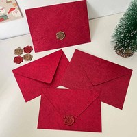 Enveloppe rouge joyeuse en papier spécial pour invitation de mariage, vœux de mariage, souvenirs, cartes de vœux, autocollants de sceau à la cire