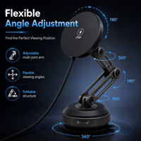 Support de chargeur sans fil magnétique Qi2 25W pour Tesla Model 3 avec base à forte aspiration, fixation tableau de bord, USB-C et support réglable – Garantie 1 an