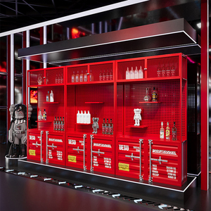 Meuble de rangement métallique commercial de luxe, présentoir à vin artisanal, étagère industrielle pour centre commercial, salle de sport, restaurant et magasin de <span class=keywords><strong>Lego</strong></span> - Product Image 3