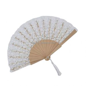 Abanicos Plegables de Tela con Encaje y Diseño Colorido, Ecológicos, Estilo Victoriano Español, para Bodas, Fiestas, Regalos, Adornos de Baile - Product Image 4