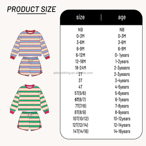 Conjunto de Sudadera para Niñas con Rayas Horizontales, Manga Larga, Cuello Redondo, Pantalones Cortos con Cordón y Diseño Personalizado - Product Image 4