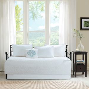 DB 6-Piece Reversible <b>White</b> <b>Daybed</b> Cover Set Duvet Covers for <b>Daybeds</b> - Product Image 6