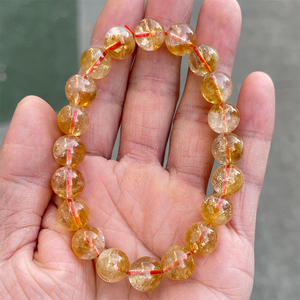 JD GEMS-<span class=keywords><strong>Bracelet</strong></span> extensible en citrine brésilienne naturelle pour femme, cristal jaune véritable, yoga, méditation, bijoux - Product Image 4