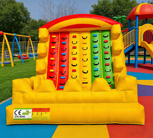 Château gonflable commercial en PVC avec mur d'escalade, toboggan, souffleur, capacité 400 kg, installation facile pour - Product Image 1
