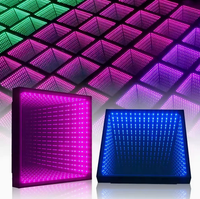 Dalles de sol LED 3D miroir RGB modulaires pour scène, activées par le son, intérieur/extérieur, pour mariage, club, événement