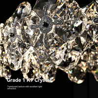 Lustre en cristal moderne de luxe, nouveau design pour villas, tables à manger, luminaires de bar, lampe en cristal