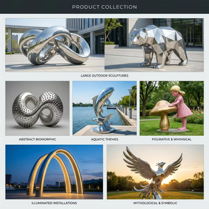 Statue de baleine en acier inoxydable poli miroir, sculpture décorative extérieure pour hôtels et complexes, artisanat métallique lumineux - Product Image 4