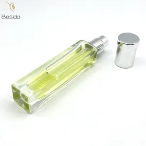 Großhandel quadratische runde dicke sohle Parfüm-Glasflasche 10 ml Sprühpumpe mit Aluminiumkappe