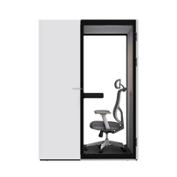 Cabine de réunion acoustique moderne et portable pour 2 personnes, insonorisée, avec verre trempé de 6 mm et structure en alliage d'aluminium, idéale pour hôtels et entrepôts