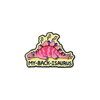 Spilla in metallo all'ingrosso con dinosauro cartone animato, spilla creativa con citazione e lettere inglesi, distintivo souvenir per abbigliamento e accessori