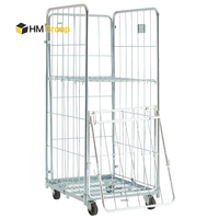 Chariot à roulettes pliable en acier doux pour le stockage et le transport industriel