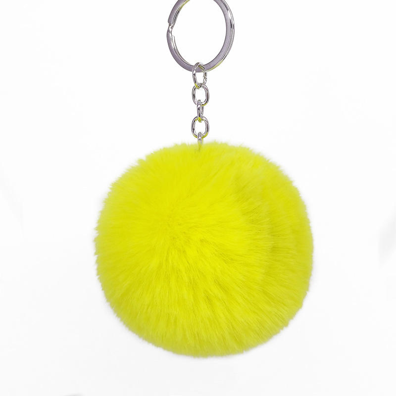 Puff Ball Pom Pom Keychain Amazon Key Holder Round Keyring