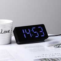Horloge numérique en bois avec écran LED et lumière tactile pour bureau, salon et salle de bain - Design moderne