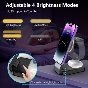 Support de charge sans fil magnétique pliable 15W, <span class=keywords><strong>chargeur</strong></span> portable multi-appareils pour iPhone 15 <span class=keywords><strong>Pro</strong></span> <span class=keywords><strong>Max</strong></span> 14 <span class=keywords><strong>13</strong></span> et Watch - Product Image 6