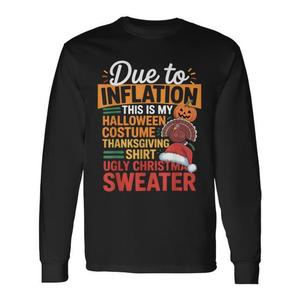 En raison de l'inflation, Halloween, Thanksgiving, Noël, T-shirt à manches longues - Product Image 1