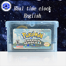 ตลับเกม USA Version EMERALD SEAGLASS RTC Flash cart Real Time Clock สำหรับเครื่องเล่นเกม GBA ภาษาอังกฤษ - Product Image 4