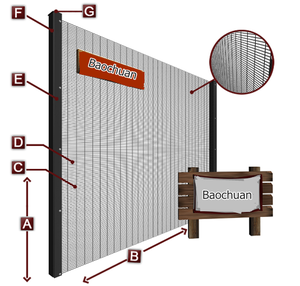Valla de vista clara galvanizada por inmersión en caliente Valla de alambre soldada Malla de alambre soldada doble recubierta de polvo Y Valla de poste 358 - Product Image 2