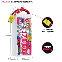Batterie LiPo RC GNB GAONENG 4S 17000mAh 17AH 15.2V 80C XT90S HV LiHV Haute Tension pour Drones FPV Grande Échelle, Hélicoptères, Voitures et Bateaux RC