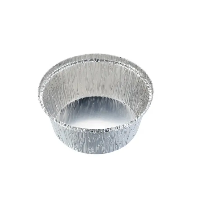 400ml small 12dia*5cm round aluminum foil takeaway box aluminum foil storage container disposable food serving trays CH125-CA