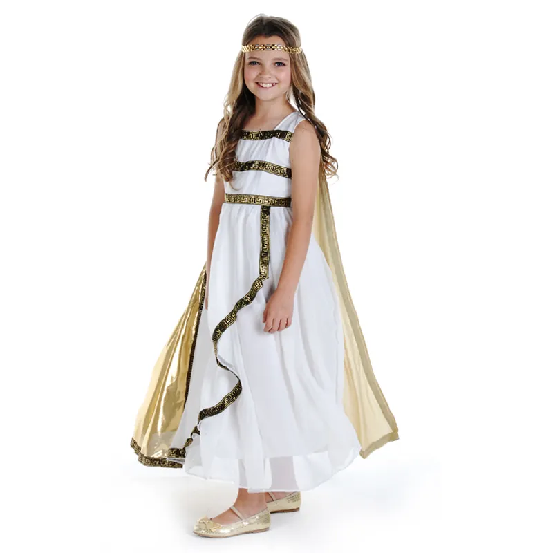 लड़की त्योहार पोशाक एथेना <span class=keywords><strong>ग्रीक</strong></span> <span class=keywords><strong>देवी</strong></span> बच्चों हेलोवीन पोशाक कॉस्टयूम
