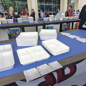 Boîte à lunch à 5 compartiments <span class=keywords><strong>en</strong></span> bagasse, contenants de stockage pour aliments à emporter, boîte <span class=keywords><strong>en</strong></span> papier, plateau de service <span class=keywords><strong>avec</strong></span> couvercles et couvercles <span class=keywords><strong>en</strong></span> bambou - Product Image 1