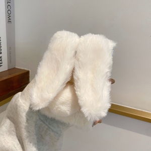 Winter Warme 3D Niedliche Langohrige Kaninchen Plüsch Weiche Fell Handyhülle für iPhone Duo Flauschige Hasen Stoßfeste Schutzhülle - Product Image 6