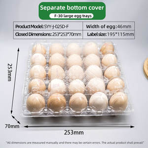 분리형 하단 커버가 있는 25 홀 대형 플라스틱 계란 상자 - Product Image 4