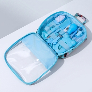 Kit de soin <span class=keywords><strong>pour</strong></span> bébé avec coupe-ongles, thermomètre, peigne, brosse, poils doux, 13 pièces, outils de soin <span class=keywords><strong>pour</strong></span> bébé en plastique - Product Image 1