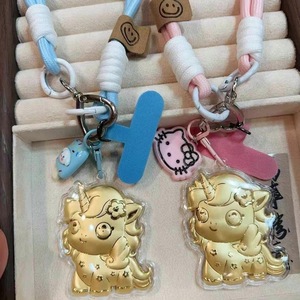 Porte-clés My Little Pony Licorne Dorée en Alliage de Zinc, Pendentif Dessin Animé, Cadeau pour Sac ou Téléphone, Accessoire Décoratif - Product Image 1