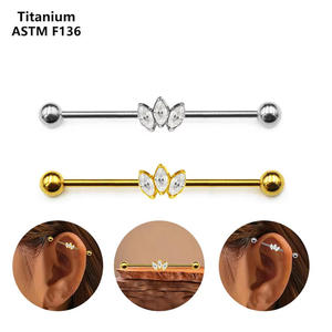 Boucles d'oreilles classiques en zircon pour enfants, en titane, style barbell <span class=keywords><strong>industriel</strong></span>, pour <span class=keywords><strong>piercing</strong></span> d'<span class=keywords><strong>oreille</strong></span>, bijoux de fiançailles, vente en gros Getta - Product Image 1