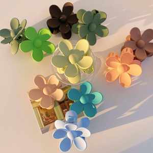 <span class=keywords><strong>PL</strong></span> OEM/ODM sıcak satış şeker renk saç pençe klipsleri basit plastik çiçek saç tokası kadın kızlar parti saç aksesuarları - Product Image 4