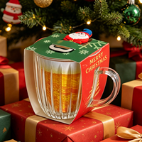 Ensemble cadeau de chopes à bière et ouvre-bouteille, chopes à bière en verre sur le thème de Noël avec ouvre-bouteille, cadeau festif pour les amateurs de bière