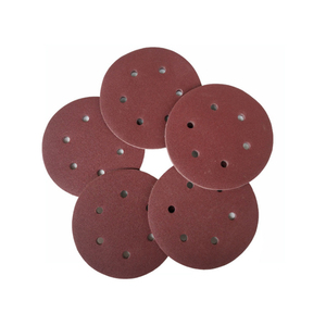 Màu Đỏ Nhôm Oxit 5 Sander Đĩa Với 0/6/8/15/17 Lỗ 1Mm Dày Móc Vòng Lặp Sanding Đĩa Cho Gỗ OEM Tùy Chỉnh - Product Image 4