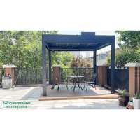 Type de jardin, cadre en Aluminium de luxe, ouverture électrique, toit, pavillon, Pergola en Aluminium 3x3 pour la vie en plein air