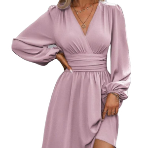 Casual Knee Dress with Long Sleeves - Elegant & Stylish