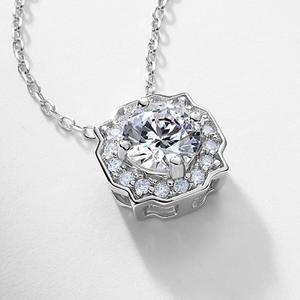 Collana con Diamante Sintetico Taglio Rotondo 1ct 2ct 3ct in Argento Sterling 925 Antiossidante Gioielli all'Ingrosso - Product Image 3