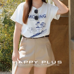 Happy Plus – short taille haute pour femmes, kaki, en coton Oxford, grande taille, pantalon court décontracté, printemps et été, N8670 - Product Image 1