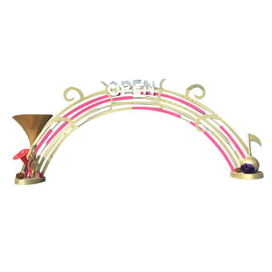 Sculpture de haut-parleur musical en acier inoxydable Libit, décoration métallique personnalisée pour arche d'entrée de centre commercial - Product Image 5