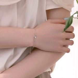 Dylam Romantic Design Lady Girls Women Fine Jewelry Rhodium Plated S925 Silver <b>Love</b> Alphabet Heart 5A Zirconia Jewelry <b>Bracelets</b> - Product Image 4