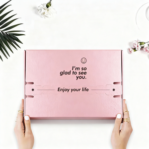 Boîte d'expédition pliable en carton ondulé rose avec logo personnalisé, bande de déchirement facile, recyclable, pour vêtements, cosmétiques, etc. - Product Image 2